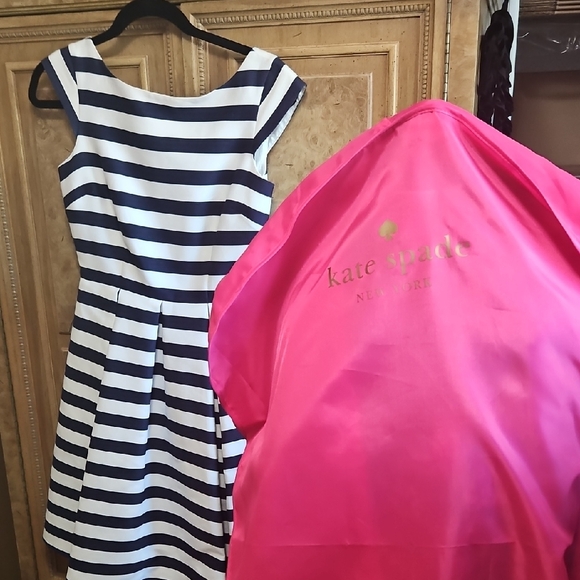 Kate Spade Never Worn New With Tags Size 0 Navy and White Striped Mini Dress - Picture 8 of 16